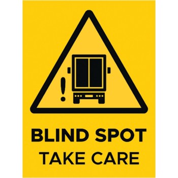 "Blind Spot Take Care" 200 x 300mm Class 2 Reflective Sign - Long Life Sticker